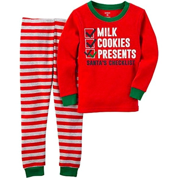 NWT Carter's Santa's Checklist pajamas New In Sealed Package 24 months matching - Picture 1 of 4